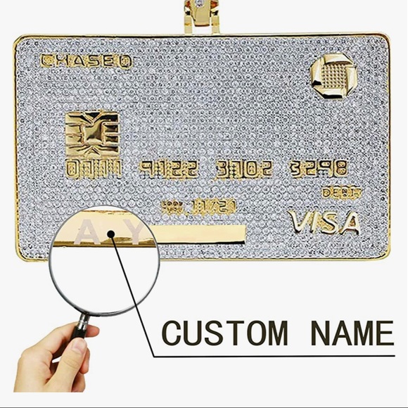 Custom made credit card pendant list name you want on it below! Ready in 13 days - Picture 10 of 16
